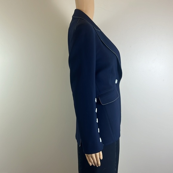 Veronica Beard Navy Miller Dickey Jacket Blazer with Contrast Stitching NWOT - Picture 5 of 9
